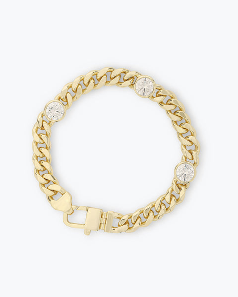 Melinda Maria Julian Triple Diamond Cuban Chain Bracelet