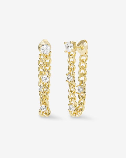 Melinda Maria Julian Triple Diamond Soft Chain Hoops