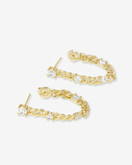 Melinda Maria Julian Triple Diamond Soft Chain Hoops