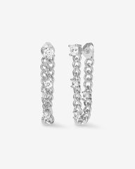 Melinda Maria Julian Triple Diamond Soft Chain Hoops