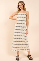 Sadie & Sage Way Out Zig Zag Weave Maxi Dress