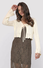 Sadie & Sage Chamomile Front Tie Cardigan