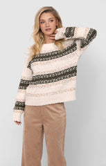 Sadie & Sage Loosen Up Textured Striped Sweater