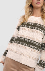 Sadie & Sage Loosen Up Textured Striped Sweater