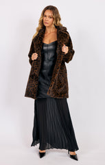 Sage The Label Margot Leopard Faux Fur Coat