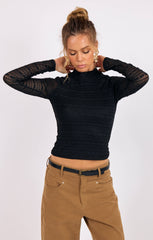 Sage The Label  Sundance Lace Mock Neck Top