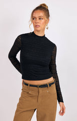 Sage The Label  Sundance Lace Mock Neck Top