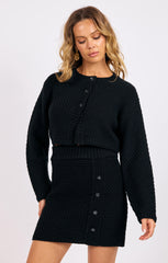 Sage The Label Odessa Waffle Stitch Button Front Cardi