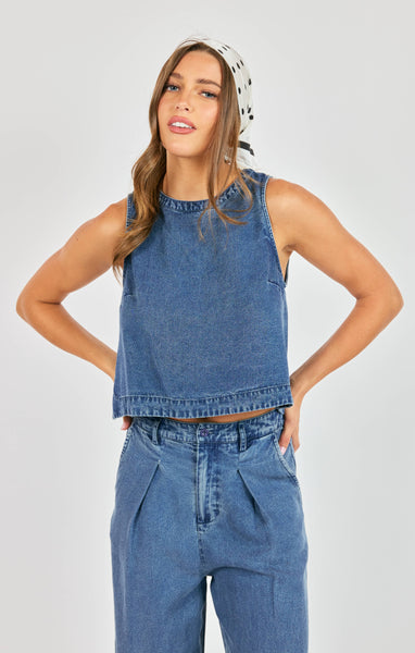 Sadie & Sage It's Pouring Slevless Top