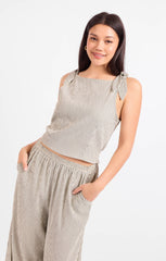 Sadie & Sage See Me Stripe Pleated Top