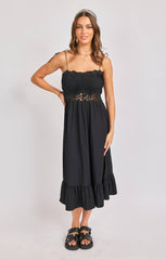 Sadie & Sage Night Bloom Pintuck Lace Midi Dress