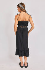 Sadie & Sage Night Bloom Pintuck Lace Midi Dress