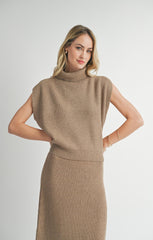 Sadie & Sage Crosby Ribbed Turtleneck Vest