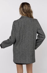 Sage The Label Femme Energy SHoulder Pleat Oversize Blazer Coat