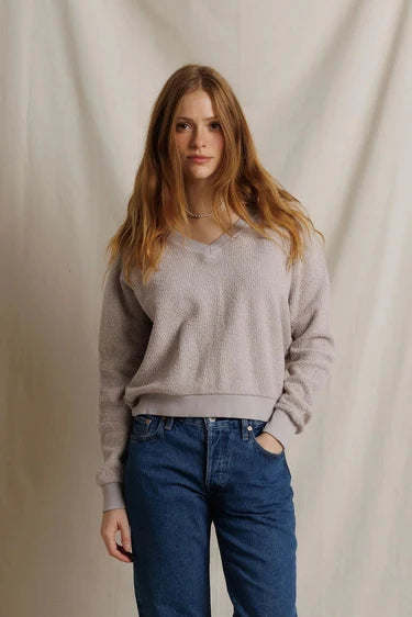 Perfectwhitetee Zuri Reverse V-Neck  Sweater