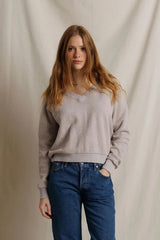Perfectwhitetee Zuri Reverse V-Neck  Sweater