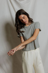 Perfectwhitetee Vivia Striped Hemp Cotton Striped Crewneck Tee