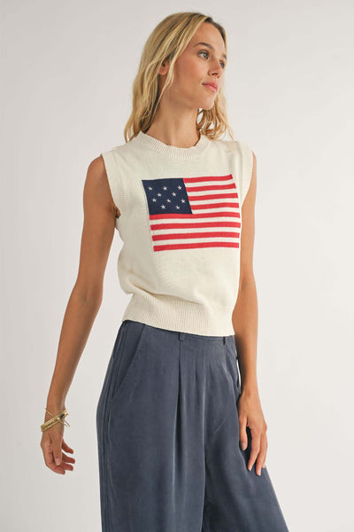 Sadie & Sage American Dream Flag Sweater