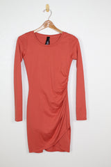 Bobi L/S Side Shirred Dress