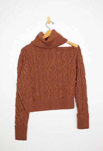 Paige Cropped Cable Knit Sweater
